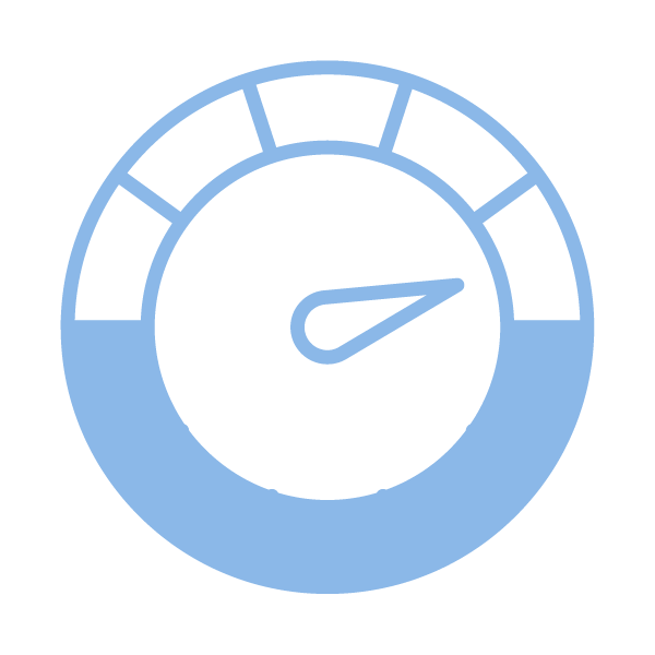 RPM gauge icon representing real-time performance tracking inside Locker Soccer Academy’s Performance Lab