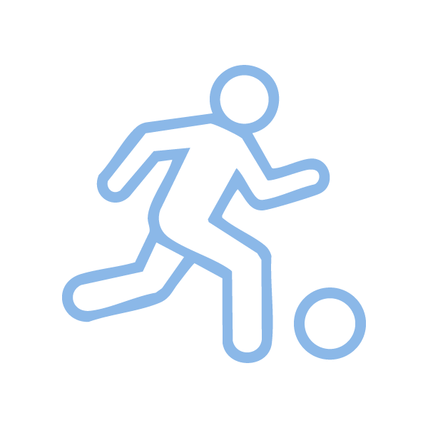 Dribbling and passing icon for youth soccer skills